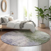 Piper Looms Mayfield Modern AMF795 Olive Machine Washable Area Rug Round Lifestyle Image Feature