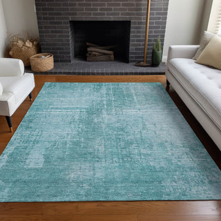 Piper Looms Mayfield Modern AMF796 Aqua Machine Washable Area Rug Lifestyle Image Feature