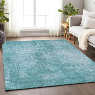 Piper Looms Mayfield Modern AMF796 Aqua Machine Washable Area Rug Lifestyle Image Feature