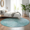 Piper Looms Mayfield Modern AMF796 Aqua Machine Washable Area Rug Round Lifestyle Image Feature