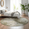 Piper Looms Mayfield Modern AMF796 Brown Machine Washable Area Rug Round Lifestyle Image Feature