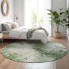 Piper Looms Mayfield Modern AMF796 Fern Machine Washable Area Rug Round Lifestyle Image Feature