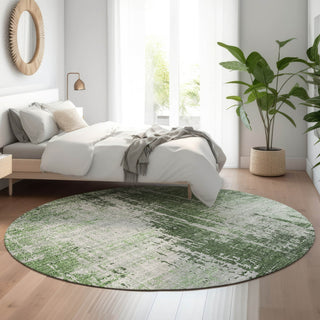 Piper Looms Mayfield Modern AMF796 Fern Machine Washable Area Rug Round Lifestyle Image Feature