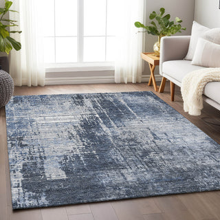 Piper Looms Mayfield Modern AMF796 Navy Machine Washable Area Rug Lifestyle Image Feature