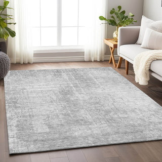 Piper Looms Mayfield Modern AMF796 Silver Machine Washable Area Rug Lifestyle Image Feature