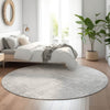 Piper Looms Mayfield Modern AMF796 Silver Machine Washable Area Rug Round Lifestyle Image Feature