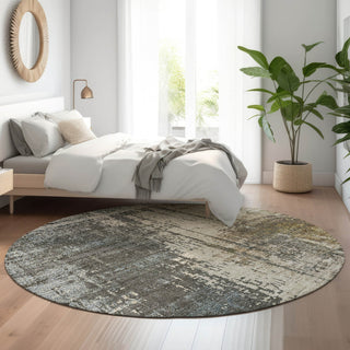 Piper Looms Mayfield Modern AMF797 Beige Machine Washable Area Rug Round Lifestyle Image Feature