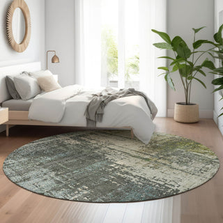 Piper Looms Mayfield Modern AMF797 Sage Machine Washable Area Rug Round Lifestyle Image Feature