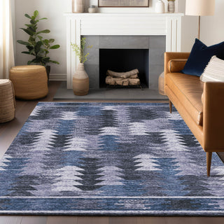 Piper Looms Mayfield Southwest AMF798 Blue Machine Washable Area Rug Lifestyle Image Feature