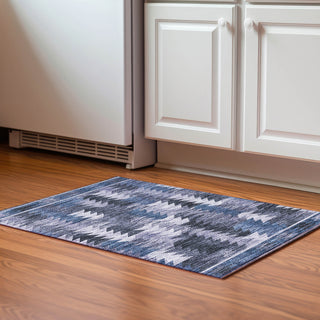 Piper Looms Mayfield Southwest AMF798 Blue Machine Washable Area Rug Scatter Lifestyle Image Feature