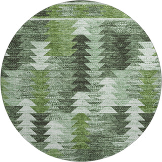 Piper Looms Mayfield Southwest AMF798 Olive Machine Washable Area Rug Round Main Image