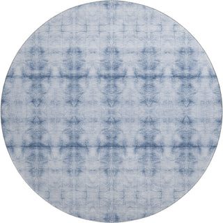 Piper Looms Mayfield Geometric AMF799 Blue Machine Washable Area Rug Round Main Image