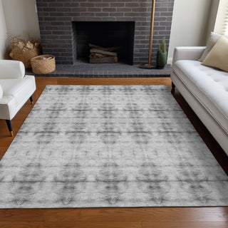 Piper Looms Mayfield Geometric AMF799 Silver Machine Washable Area Rug Lifestyle Image Feature