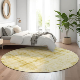Piper Looms Mayfield Geometric AMF799 Wheat Machine Washable Area Rug Round Lifestyle Image Feature