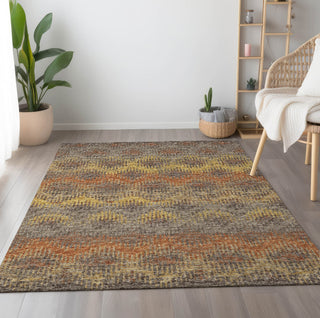 Piper Looms Mayfield Abstract Chevron AMF80 Canyon Machine Washable Area Rug Lifestyle Image Feature