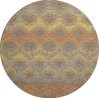 Piper Looms Mayfield Abstract Chevron AMF80 Canyon Machine Washable Area Rug Round Main Image
