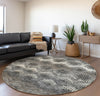 Piper Looms Mayfield Abstract Chevron AMF80 Shadow Machine Washable Area Rug Round Lifestyle Image Feature
