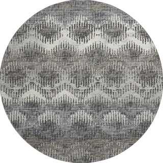 Piper Looms Mayfield Abstract Chevron AMF80 Shadow Machine Washable Area Rug Round Main Image
