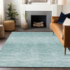 Piper Looms Mayfield Lines AMF800 Aqua Machine Washable Area Rug Lifestyle Image Feature