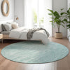 Piper Looms Mayfield Lines AMF800 Aqua Machine Washable Area Rug Round Lifestyle Image Feature