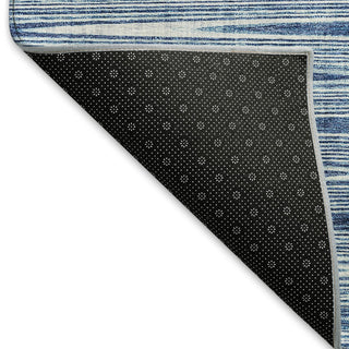 Piper Looms Mayfield Lines AMF800 Blue Machine Washable Area Rug Backing Image