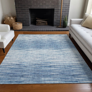 Piper Looms Mayfield Lines AMF800 Blue Machine Washable Area Rug Lifestyle Image Feature