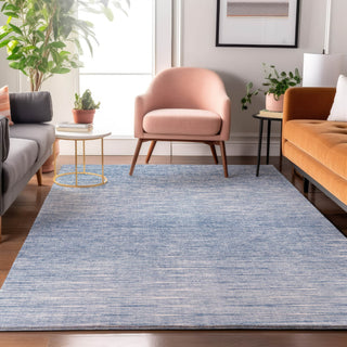 Piper Looms Mayfield Lines AMF800 Denim Machine Washable Area Rug Lifestyle Image Feature