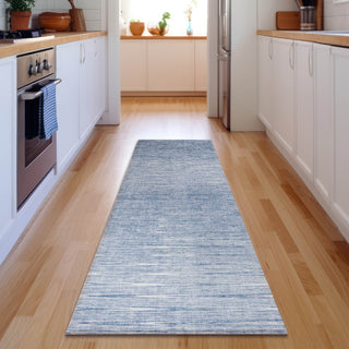 Piper Looms Mayfield Lines AMF800 Denim Machine Washable Area Rug Runner Lifestyle Image Feature