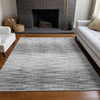 Piper Looms Mayfield Lines AMF800 Gray Machine Washable Area Rug Lifestyle Image Feature