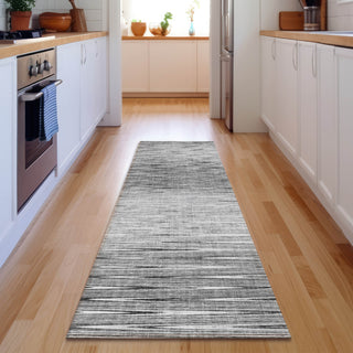 Piper Looms Mayfield Lines AMF800 Gray Machine Washable Area Rug Runner Lifestyle Image Feature
