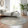 Piper Looms Mayfield Traditional AMF801 Green Machine Washable Area Rug Round Lifestyle Image Feature