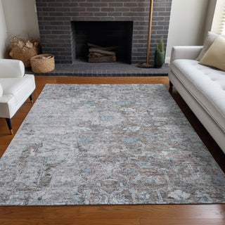 Piper Looms Mayfield Traditional AMF801 Mocha Machine Washable Area Rug Lifestyle Image Feature