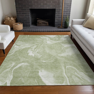 Piper Looms Mayfield Abstract AMF802 Aloe Machine Washable Area Rug Lifestyle Image Feature