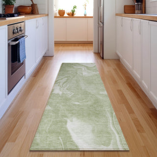 Piper Looms Mayfield Abstract AMF802 Aloe Machine Washable Area Rug Runner Lifestyle Image Feature