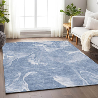 Piper Looms Mayfield Abstract AMF802 Blue Machine Washable Area Rug Lifestyle Image Feature