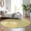 Piper Looms Mayfield Abstract AMF802 Gold Machine Washable Area Rug Round Lifestyle Image Feature