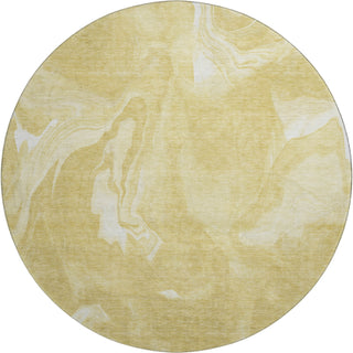 Piper Looms Mayfield Abstract AMF802 Gold Machine Washable Area Rug Round Main Image