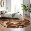 Piper Looms Mayfield Abstract AMF802 Paprika Machine Washable Area Rug Round Lifestyle Image Feature