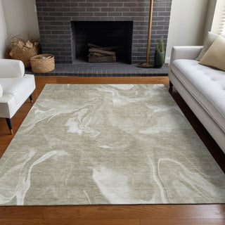 Piper Looms Mayfield Abstract AMF802 Taupe Machine Washable Area Rug Lifestyle Image Feature