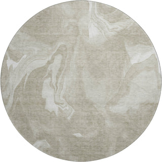 Piper Looms Mayfield Abstract AMF802 Taupe Machine Washable Area Rug Round Main Image