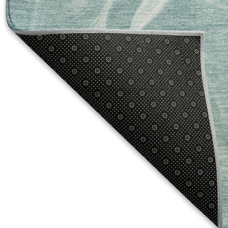 Piper Looms Mayfield Abstract AMF802 Teal Machine Washable Area Rug Backing Image