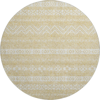 Piper Looms Mayfield Southwest AMF803 Gold Machine Washable Area Rug Round Main Image