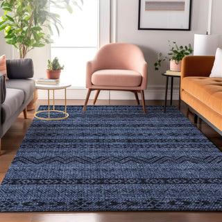 Piper Looms Mayfield Southwest AMF803 Navy Machine Washable Area Rug Lifestyle Image Feature