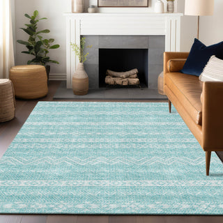 Piper Looms Mayfield Southwest AMF803 Teal Machine Washable Area Rug Lifestyle Image Feature