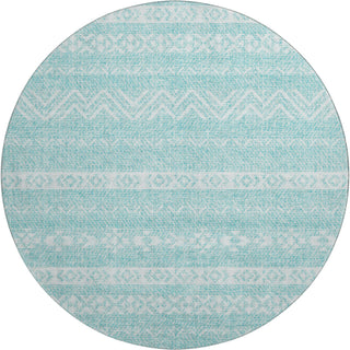 Piper Looms Mayfield Southwest AMF803 Teal Machine Washable Area Rug Round Main Image