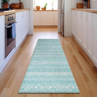 Piper Looms Mayfield Southwest AMF803 Teal Machine Washable Area Rug Runner Lifestyle Image Feature