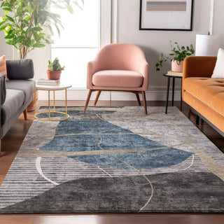 Piper Looms Mayfield Modern AMF804 Blue Machine Washable Area Rug Lifestyle Image Feature