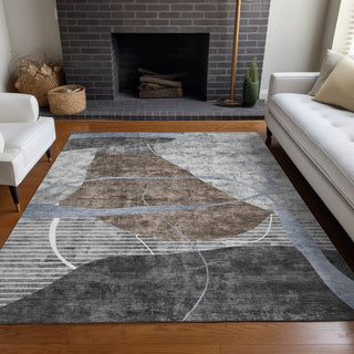 Piper Looms Mayfield Modern AMF804 Chocolate Machine Washable Area Rug Lifestyle Image Feature