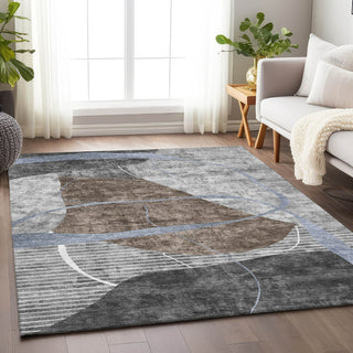 Piper Looms Mayfield Modern AMF804 Chocolate Machine Washable Area Rug Lifestyle Image Feature
