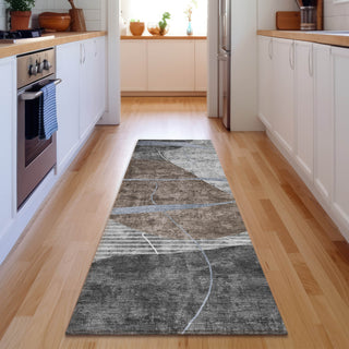 Piper Looms Mayfield Modern AMF804 Chocolate Machine Washable Area Rug Runner Lifestyle Image Feature